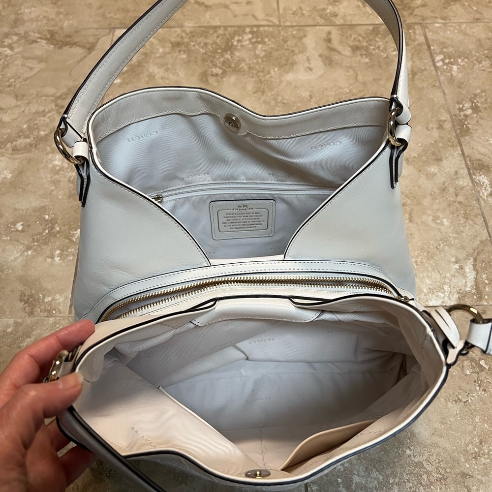 Coach Ivory Croc-Embossed Shoulder Bag - Picture 4 of 9